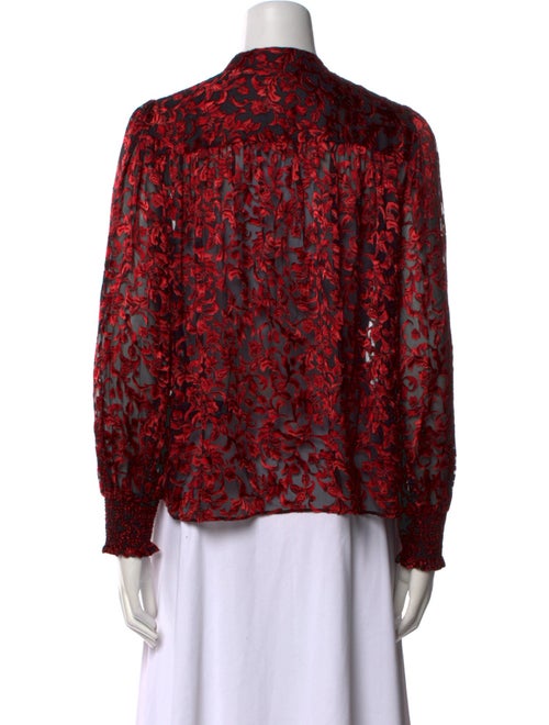 Alice + Olivia Printed Mock Neck Blouse