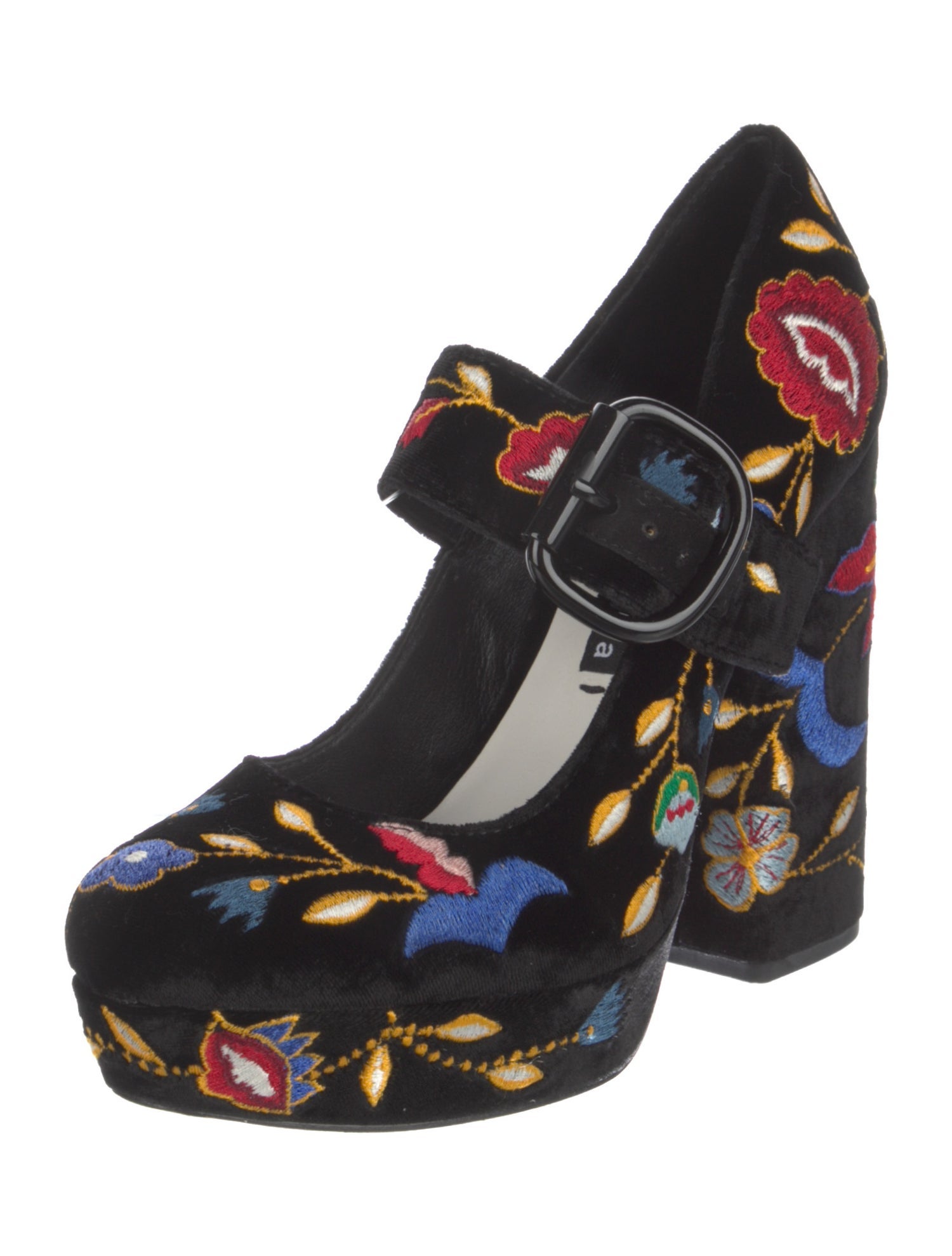 Alice + Olivia Velvet Floral Print Pumps