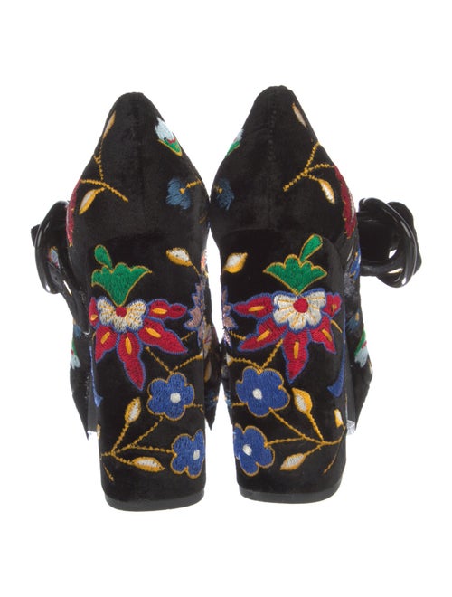 Alice + Olivia Velvet Floral Print Pumps