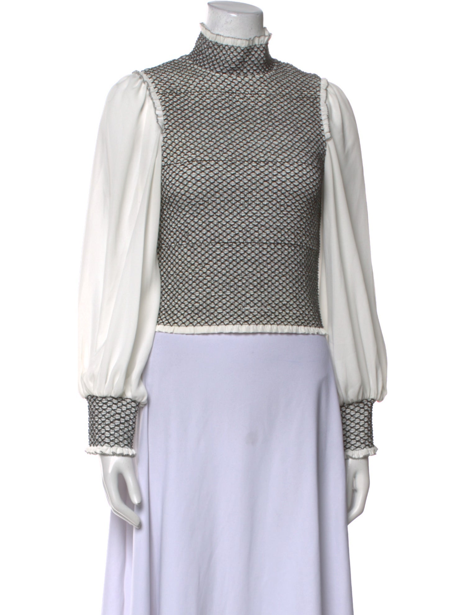 Alice + Olivia Printed Mock Neck Top