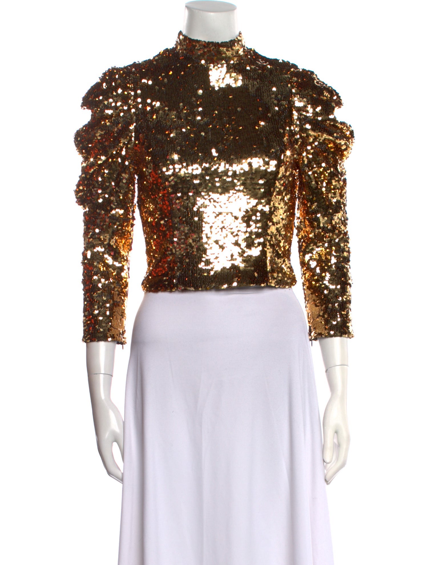 Alice + Olivia Patterned Mock Neck Crop Top w/ Tags