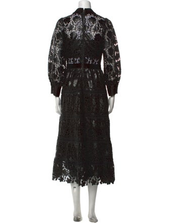 Alice + Olivia Lace Pattern Long Dress