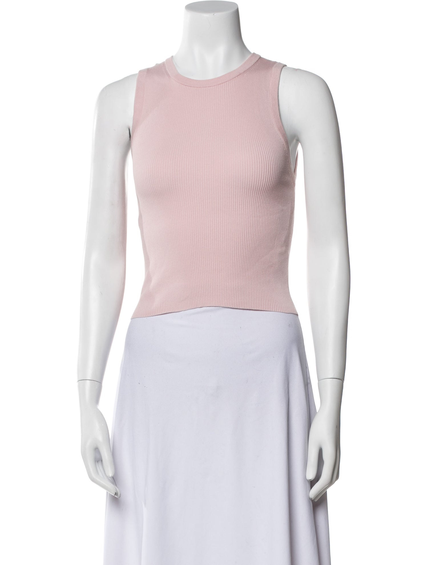 Alice + Olivia Crew Neck Sleeveless Crop Top