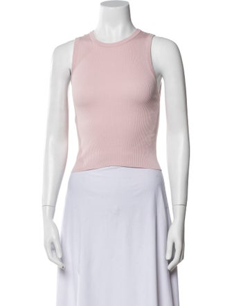 Alice + Olivia Crew Neck Sleeveless Crop Top