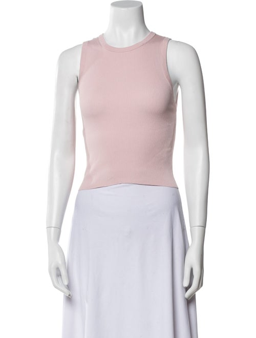 Alice + Olivia Crew Neck Sleeveless Crop Top