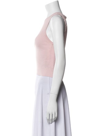 Alice + Olivia Crew Neck Sleeveless Crop Top