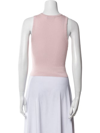 Alice + Olivia Crew Neck Sleeveless Crop Top