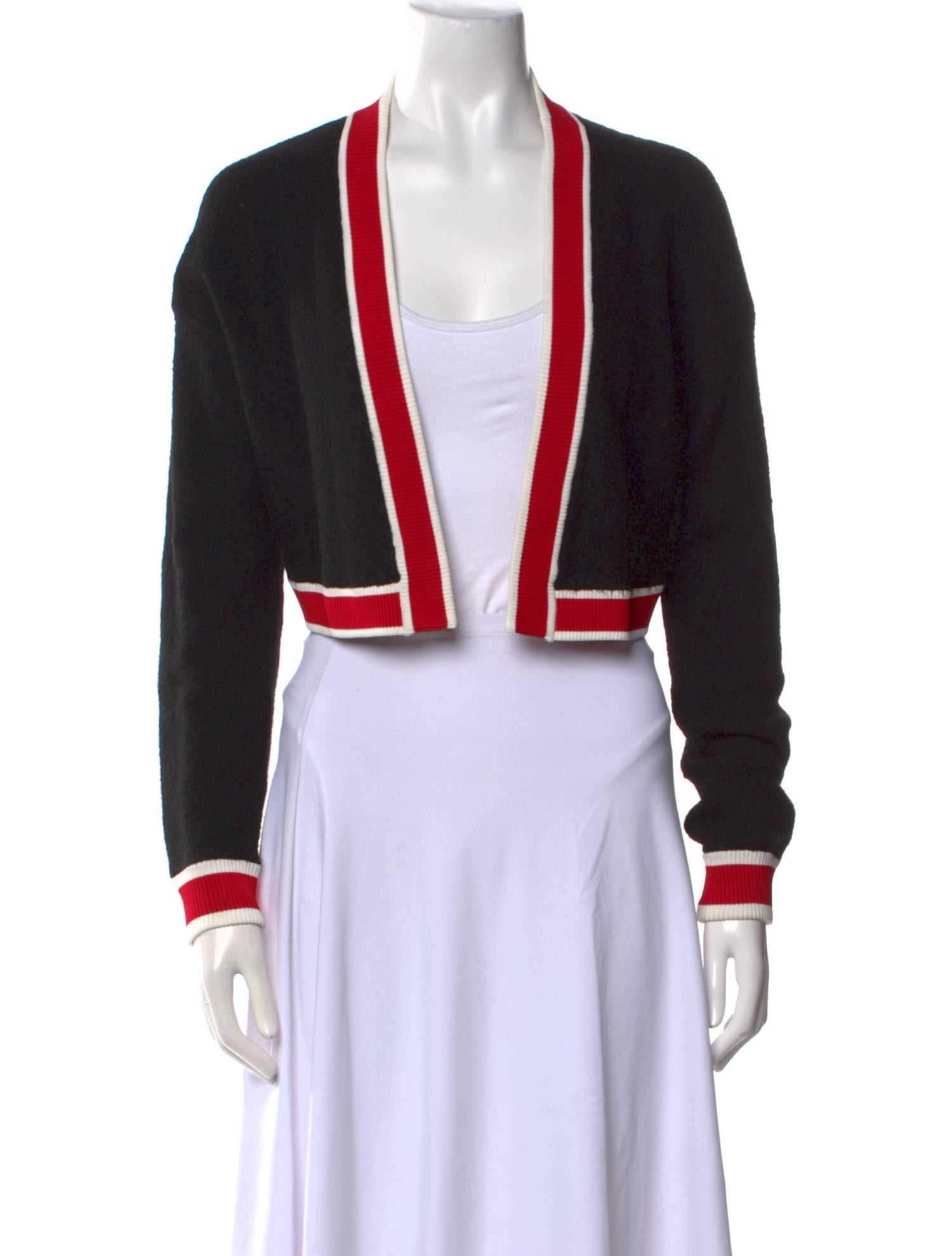 Alice + Olivia Colorblock Pattern Open Front Sweater