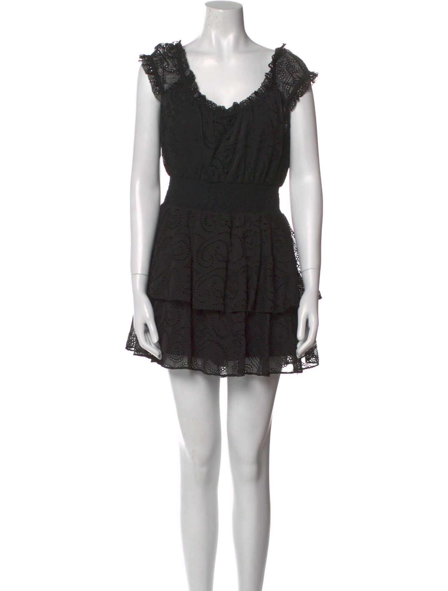 Alice + Olivia Lace Pattern Cowl Neck Romper