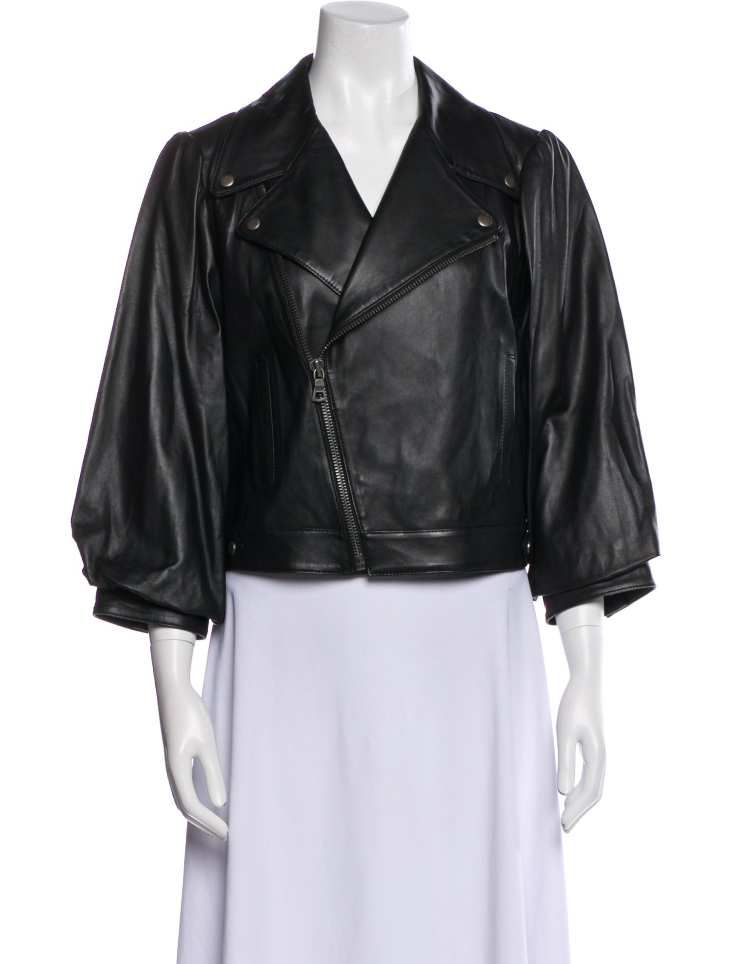 Alice + Olivia Lamb Leather Biker Jacket