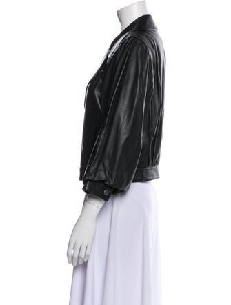 Alice + Olivia Lamb Leather Biker Jacket