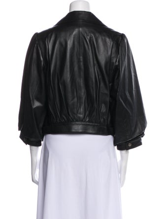 Alice + Olivia Lamb Leather Biker Jacket