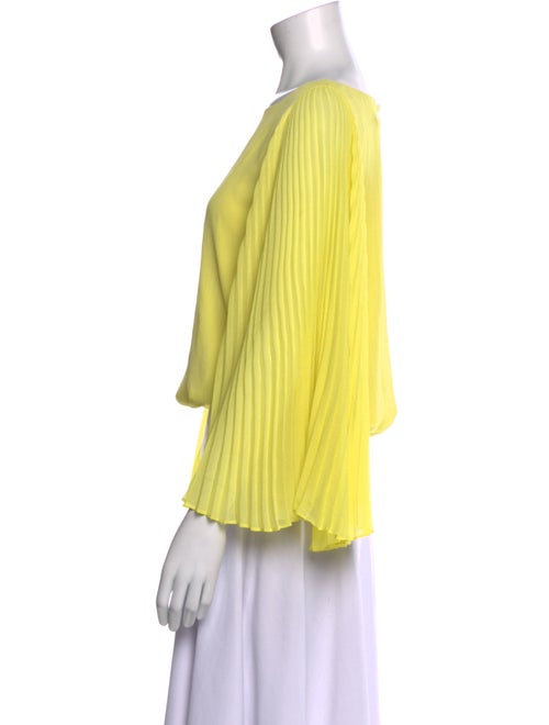 Alice + Olivia Bateau Neckline Three-Quarter Sleeve Crop Top