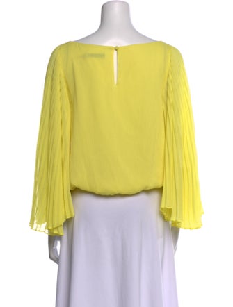 Alice + Olivia Bateau Neckline Three-Quarter Sleeve Crop Top