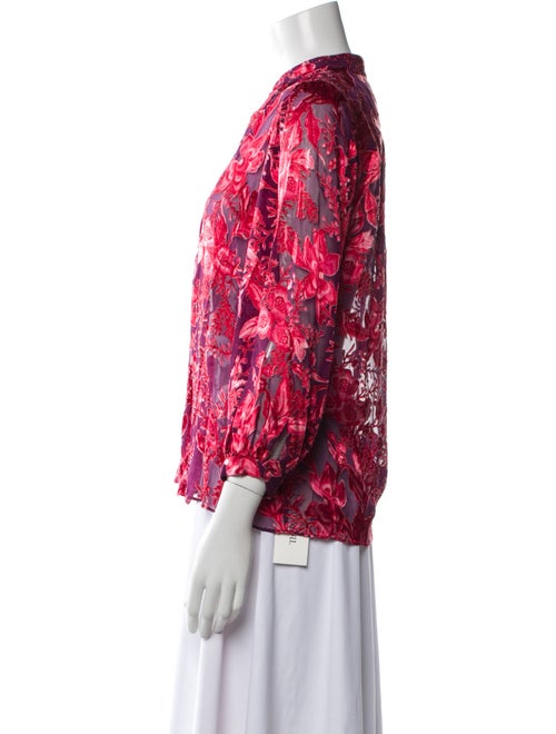 Alice + Olivia Floral Print V-Neck Blouse