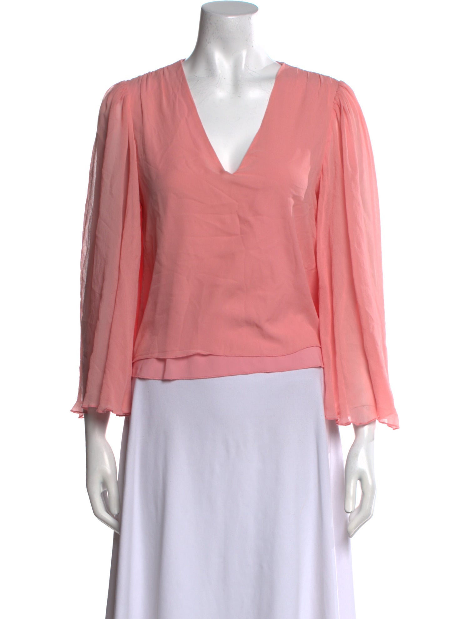Alice + Olivia Silk V-Neck Blouse