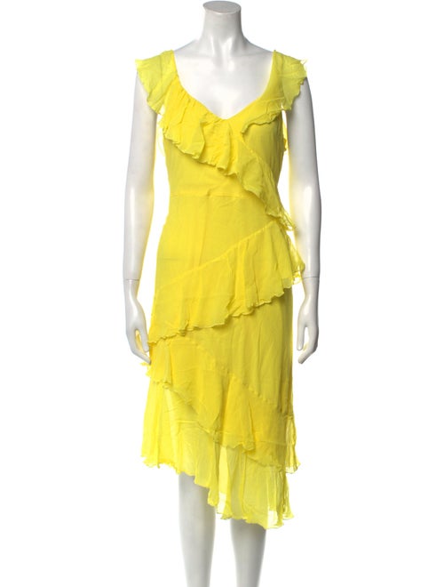 Alice + Olivia V-Neck Midi Length Dress