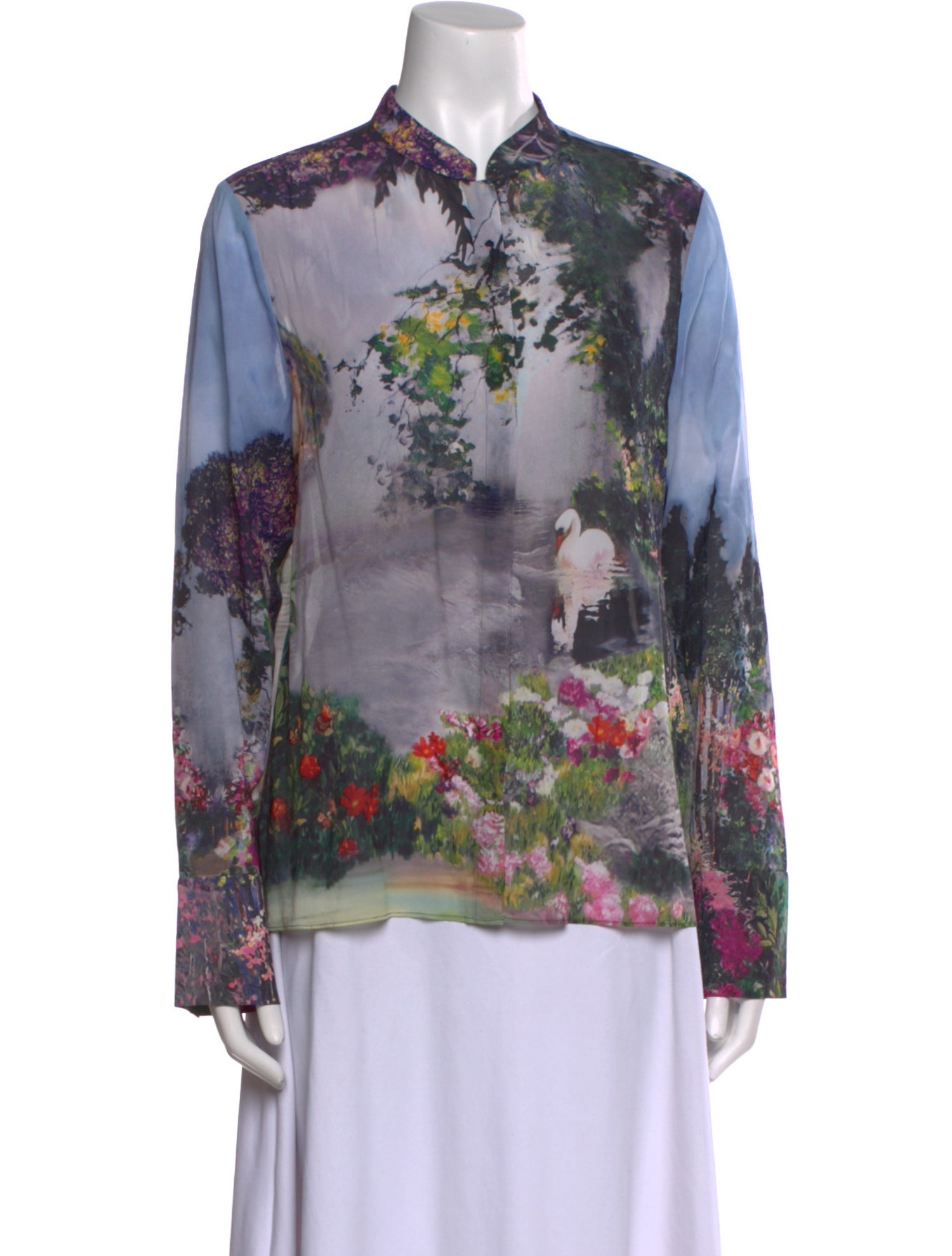 Alice + Olivia Silk Floral Print Blouse