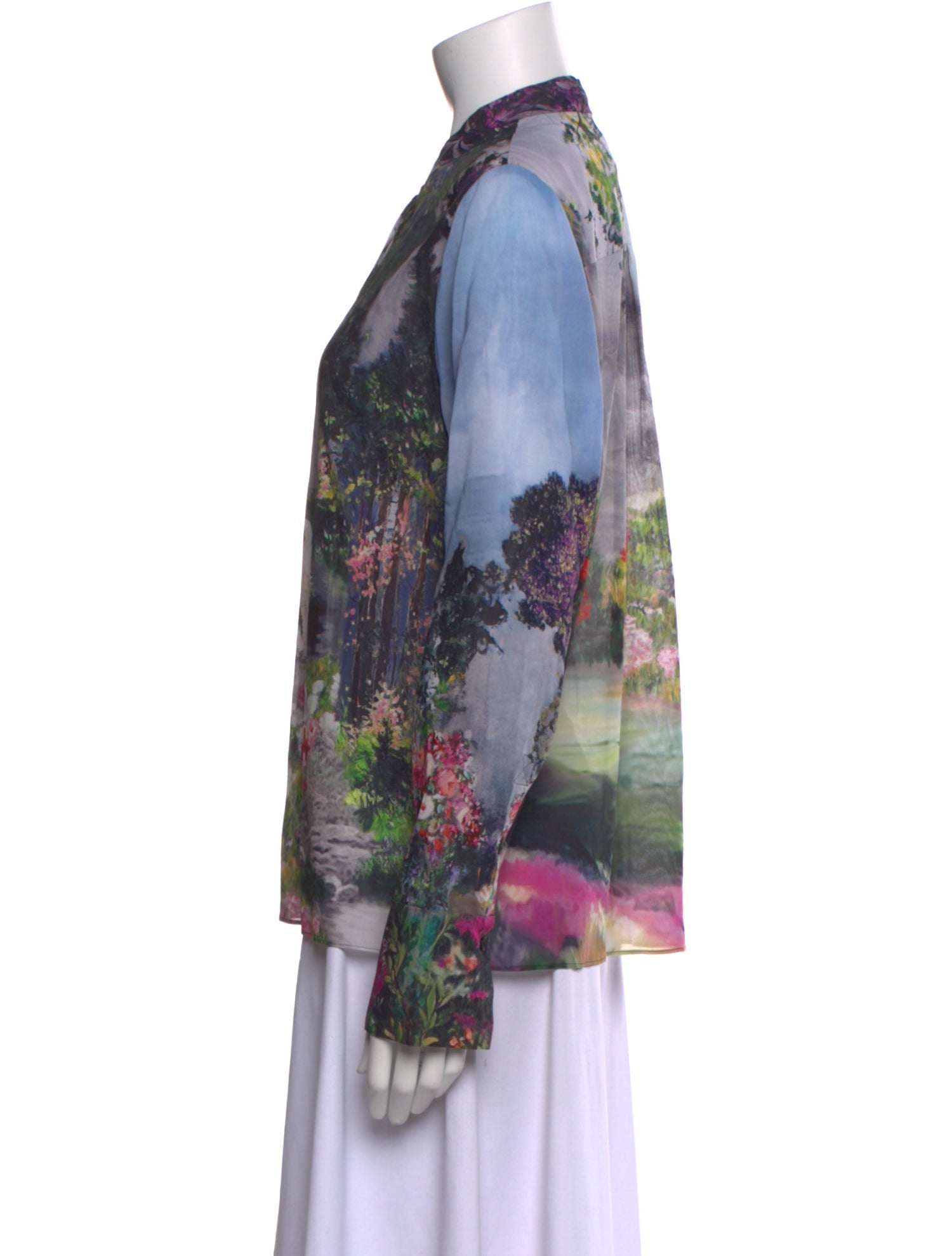 Alice + Olivia Silk Floral Print Blouse