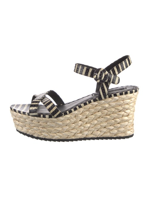 Alice + Olivia Leather Animal Print Espadrilles