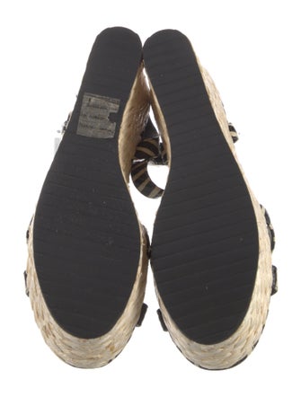 Alice + Olivia Leather Animal Print Espadrilles