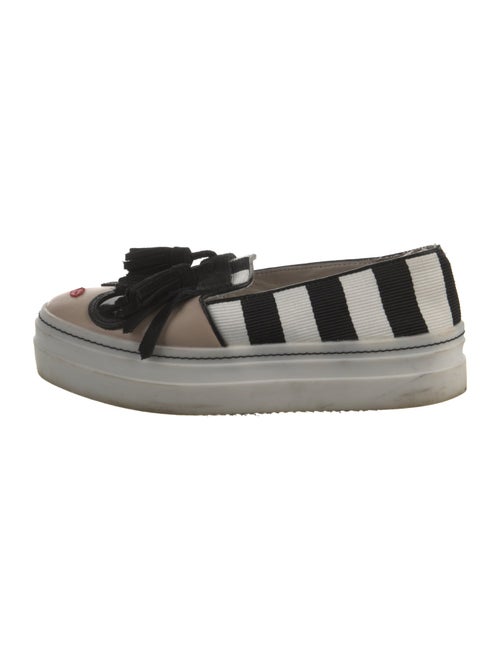 Alice + Olivia Leather Striped Slingback Flats