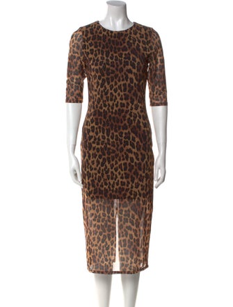 Alice + Olivia Animal Print Midi Length Dress