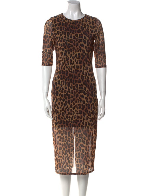 Alice + Olivia Animal Print Midi Length Dress