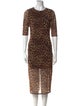 Alice + Olivia Animal Print Midi Length Dress