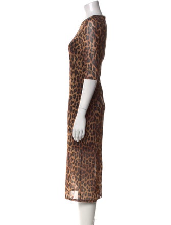 Alice + Olivia Animal Print Midi Length Dress
