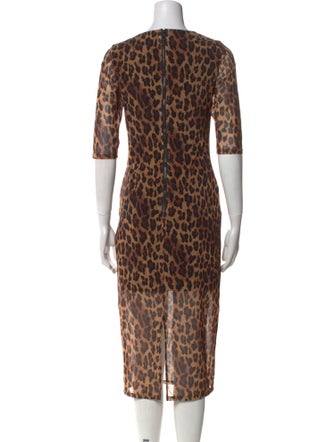 Alice + Olivia Animal Print Midi Length Dress