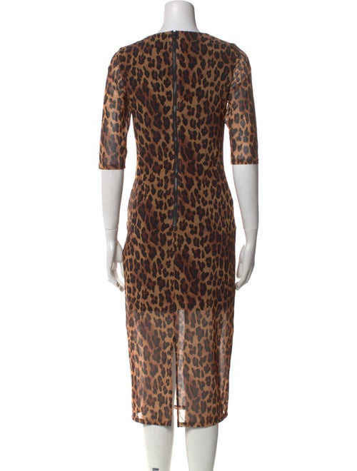 Alice + Olivia Animal Print Midi Length Dress