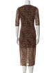 Alice + Olivia Animal Print Midi Length Dress