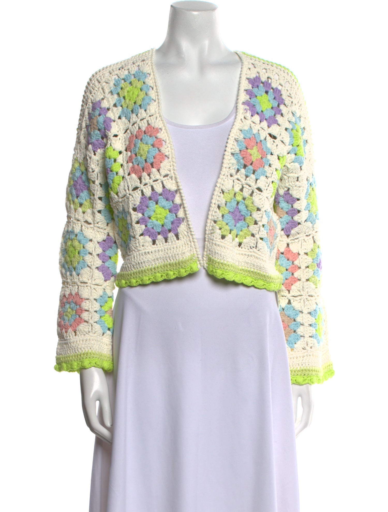 Alice + Olivia Printed Open Front Sweater