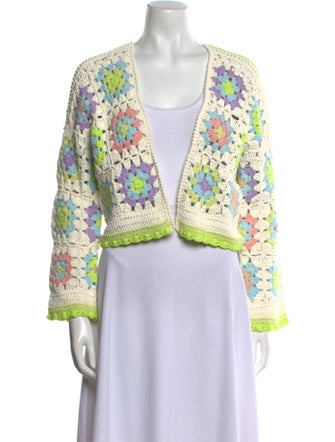 Alice + Olivia Printed Open Front Sweater