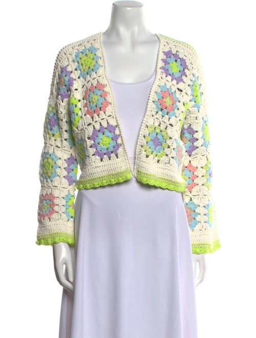 Alice + Olivia Printed Open Front Sweater