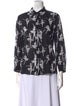 Alice + Olivia Floral Print Long Sleeve Button-Up Top