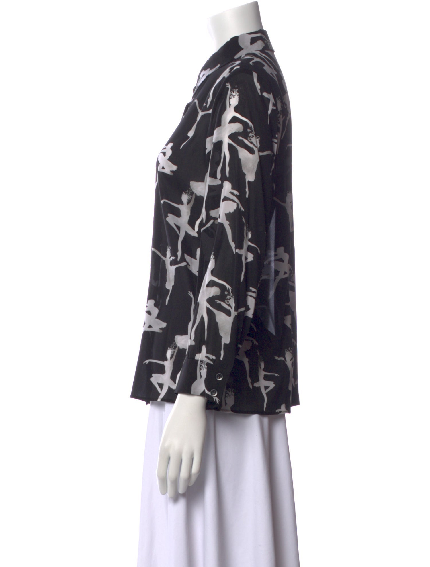 Alice + Olivia Floral Print Long Sleeve Button-Up Top