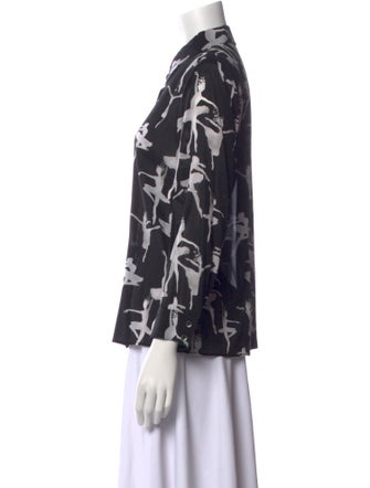 Alice + Olivia Floral Print Long Sleeve Button-Up Top