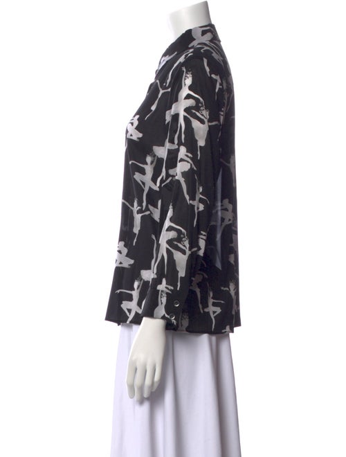 Alice + Olivia Floral Print Long Sleeve Button-Up Top