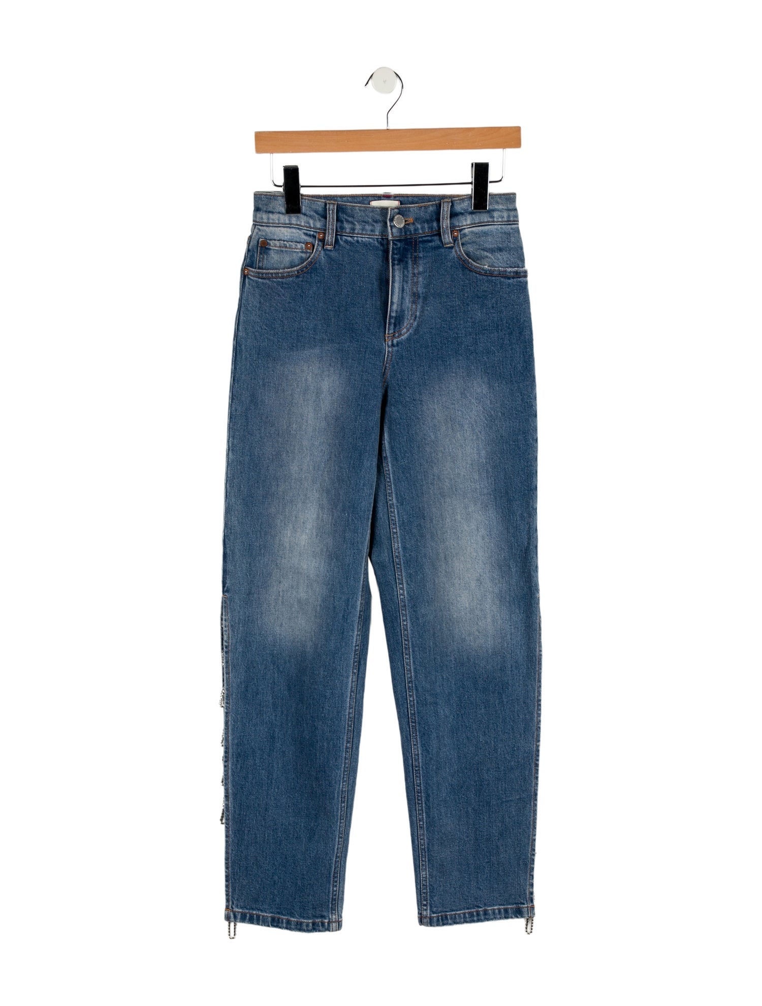 Alice + Olivia Mid-Rise Straight Leg Jeans
