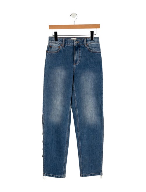 Alice + Olivia Mid-Rise Straight Leg Jeans