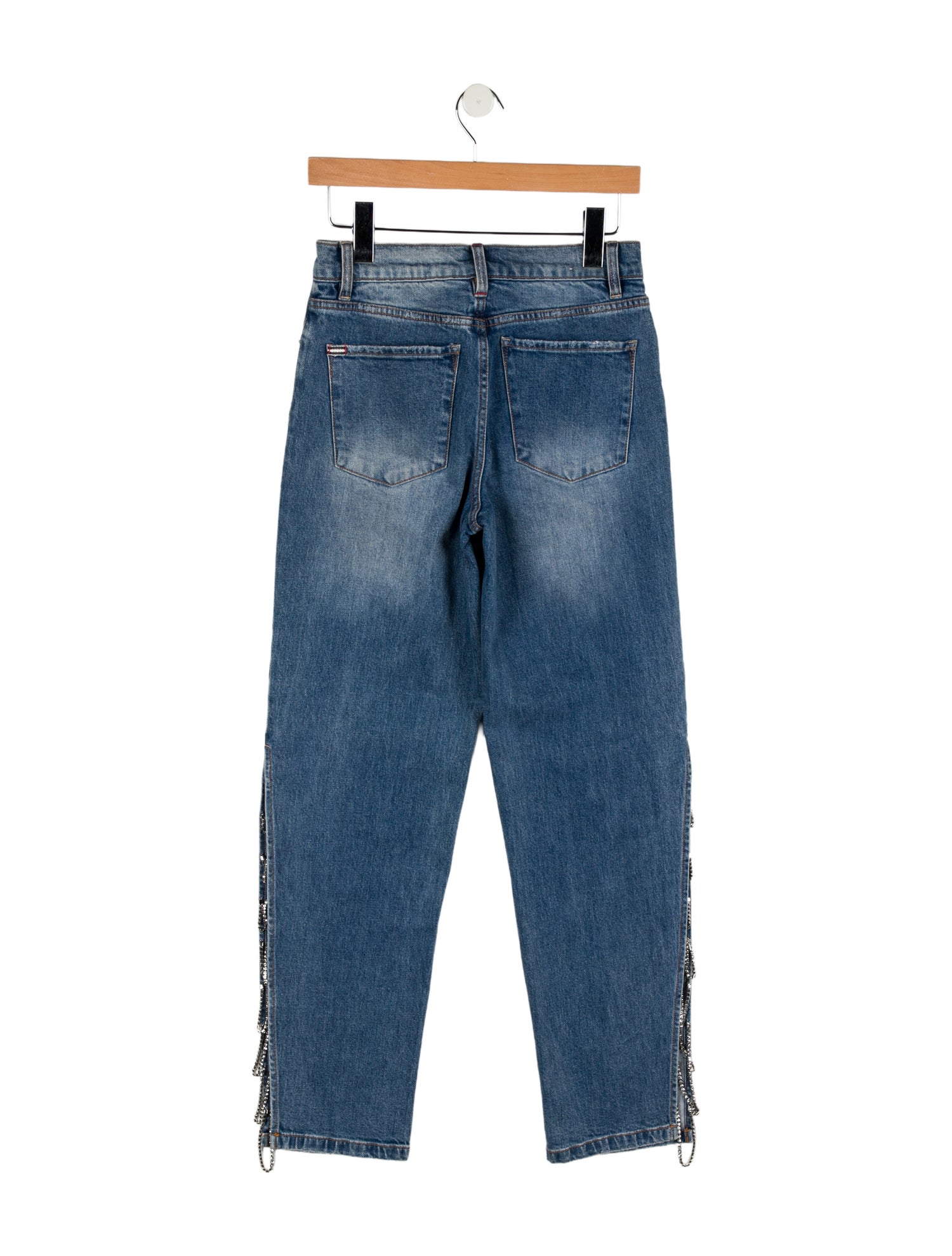 Alice + Olivia Mid-Rise Straight Leg Jeans