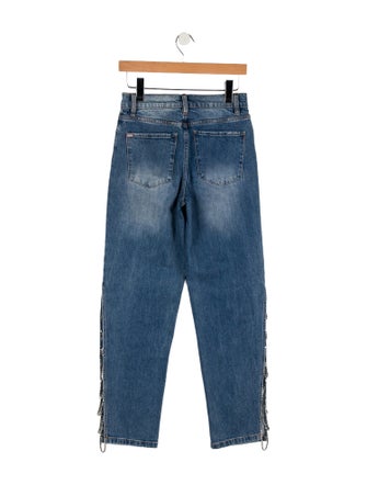 Alice + Olivia Mid-Rise Straight Leg Jeans