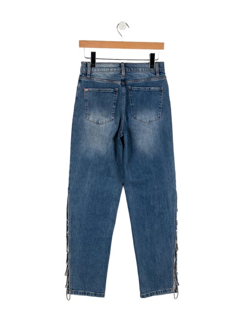 Alice + Olivia Mid-Rise Straight Leg Jeans