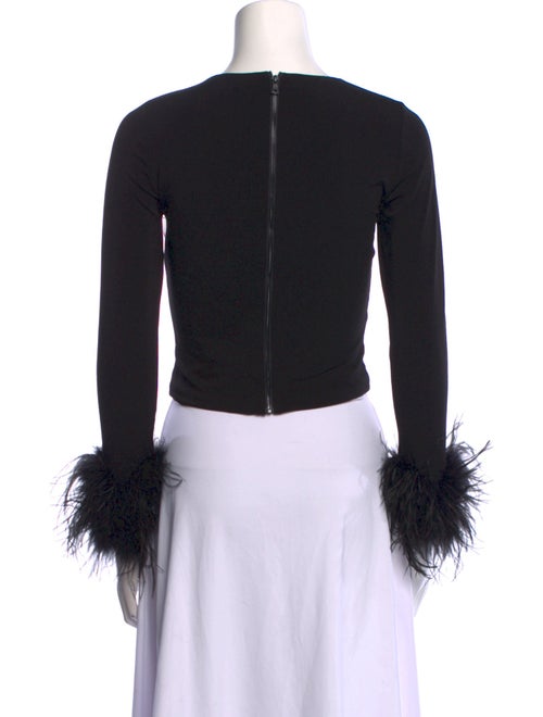 Alice + Olivia Bateau Neckline Long Sleeve Crop Top