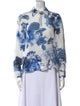 Alice + Olivia Silk Floral Print Button-Up Top