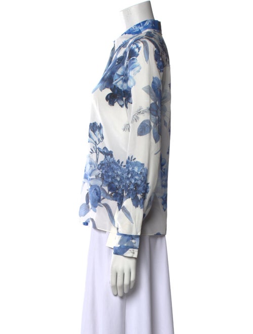 Alice + Olivia Silk Floral Print Button-Up Top