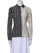 Alice + Olivia Silk Striped Button-Up Top