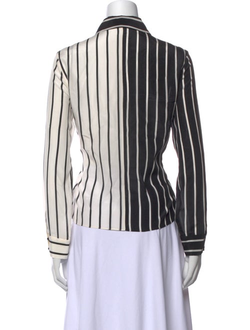 Alice + Olivia Silk Striped Button-Up Top